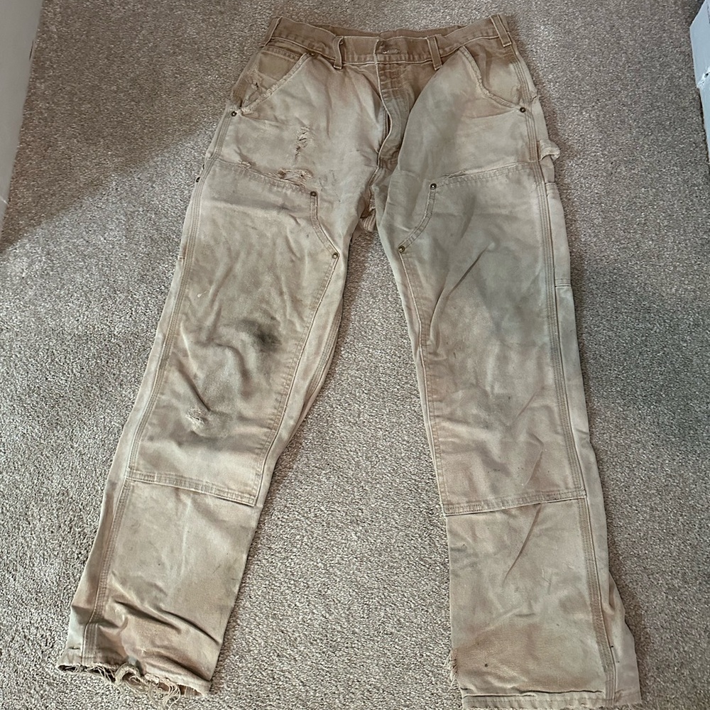 Carhartt Double Front Dustressed Utility Workwear pants